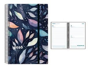 Senfort Decorada - Agenda - 2026 - página de día - encuadernado espiral - 135 x 210 mm - autumn - polipropileno (PP)