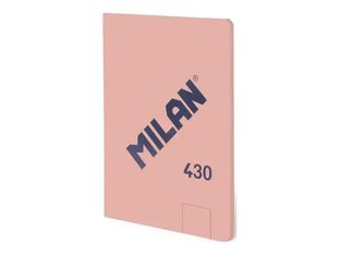 Milan 430 Since 1918 - Cuaderno - encolado - A6 (105 x 148 mm) - 48 hojas / 96 páginas - papel blanco - liso - tapa rosa - cartón