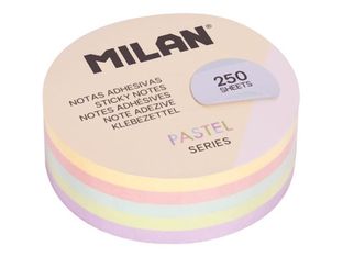 Milan Pastel - Notas adhesivas - 67 mm de diámetro - redondo - 250 hojas (5 x 50) - amarillo, rosa, azul, verde, lila