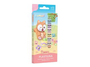 JOVI KAWAII - Arcilla de modelado - amarillo pastel, marrón, beige, beige claro, gris, blanco, rosa pastel, verde pastel, azul pastel, lila pastel (paquete de 10)