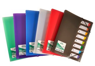 Bureau Vallée Recyclé - Trieur A4 - 8 compartiments - 3 rabats - disponible dans différentes couleurs