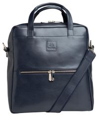 Exacompta Exactive - Sac à dos ordinateur - Cuir - bleu marine