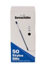 Bureau Vallée – 50 stylos bille noir – Pointe 1 mm