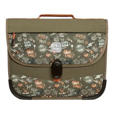 Cartable scolaire Léo - 38 cm - 2 compartiments - graffiti - Biopic