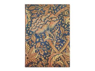 Paperblanks Flexis William Morris - Cahier de notes - reliure cousue et collée - midi - 130 x 180 mm - 176 pages - ligné - la ruée vers l'or - bleu