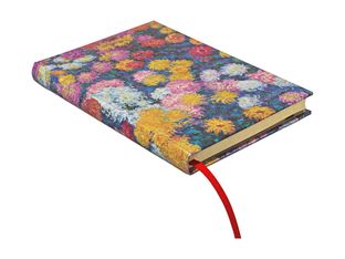 Paperblanks Monet's Chrysanthemums - Agenda - reliure cousue et collée - midi - 120 x 180 mm - 176 pages - pointillé - multicolore