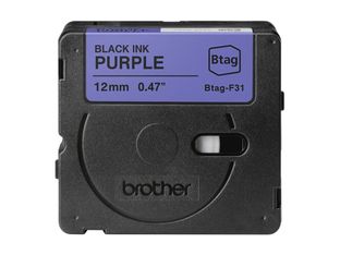 Brother BTAG-F31 - Noir sur violet - Rouleau (1,2 cm x 4 m)