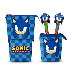Sonic The Hedgehog Sight-Estuche Portatodo Cute + 2 Bolígrafos de Gel Borrables, Azul
