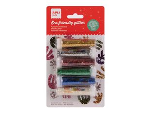APLI kids Metallic - Paillette - 6 g - bleu paillettes, blanc, or pailleté, argent scintillant, rouge à paillettes, vert à paillettes