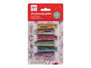 APLI kids Holographic - Paillette - 6 g - bleu, lilas, or, argent, rose, vert