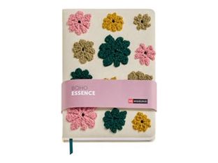 Miquelrius Boho Essence - Cahier de notes - A5 (145 x 210 mm) - 80 feuilles / 160 pages - blanc - ligné - carton recouvert de tissu