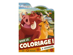 Disney - Le Roi Lion - Vive le coloriage! (Simba, Timon, Pumbaa et Zazu) + stickers - livre à colorier