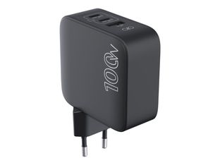 Force Power Lite - Chargeur secteur - 100 Watt - 3 connecteurs de sortie (USB, 2 x USB-C) - noir