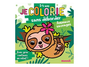 Je colorie sans deborder (2-4 ans) - animaux sauvages (paresseux) t78 - avec gros contours en relief