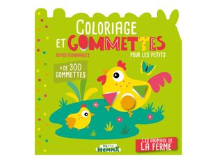 Mon p'tit hemma - coloriage et gommettes pour lespetits - les animaux de la ferme - + de 300 gommettes
