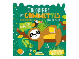 Mon p'tit hemma - coloriage et gommettes pour lespetits - les animaux sauvages - + de 300 gommettes