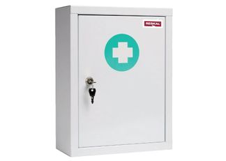 Reskal - Armoire à pharmacie - métal - 1 porte - serrure à clé - 37 × 28 × 13 cm