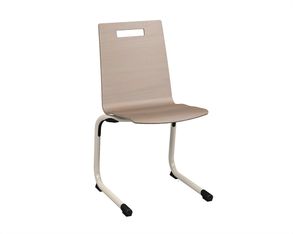 Chaise GALLA - coque C1 Classic - bois teinté - piètement aluminium époxy - T6
