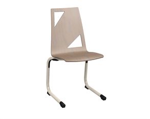 Chaise GALLA - coque C21 Moda - bois teinté - piètement aluminium époxy - T6