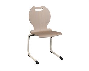 Chaise GALLA - coque C22 Bandana - bois teinté - piètement aluminium époxy - T6