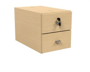 Caisson 2 tiroirs NOVA - mélaminé - L32xP55xH35 cm - Hêtre miel