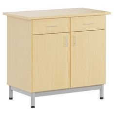Buffet ARCUS - 2 portes - 2 tiroirs - mélaminé - piètement époxy - L98,5xP55xH90,5 cm