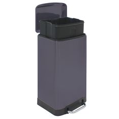 Frandis - Poubelle Urban - rectangulaire  - 30L - gris