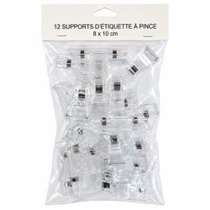 12 Supports d'étiquette Transparents - 8 x 10 cm