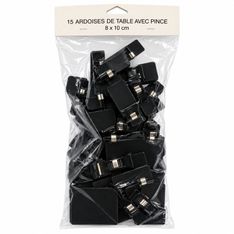 Ardoises Inscriptibles avec Pince - Lot de 15 - 8 x 10 cm