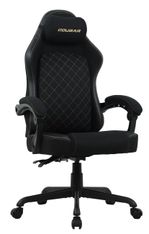 Fauteuil de bureau FUSION - accoudoirs -appui-tête intégré - Tissu noir