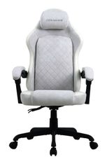 Fauteuil de bureau FUSION - accoudoirs -appui-tête intégré - Tissu blanc