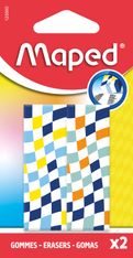 MAPED - 2 gommes DAMIER - coloris assortis