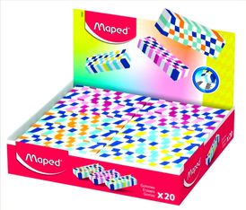 Maped - Gomme damier en plastique carreaux colorés