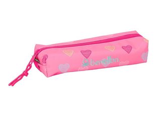 SAFTA - Estuche - rectangular, con cinta elástica, 22 cm - Benetton "Heart"