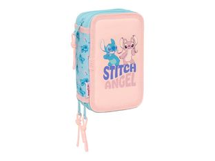 SAFTA - Plumier - triple, 37 piezas - Stitch "Ohana"