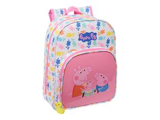 SAFTA - Mochila infantil talla M - carro adaptable - Peppa Pig "Cerdito Bebé"
