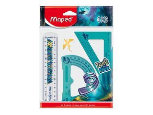 Maped - Dragon Twist'n Flex - Mini kit 3 instruments - kit de traçage - 3 pièces - sachet individuel brochable