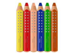 Faber-Castell - Grippy - 6 crayons couleur