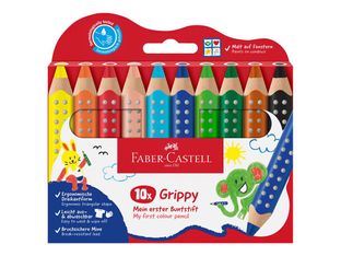 Faber-Castell - Grippy - 10 crayons couleur
