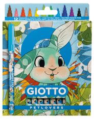 Giotto - Étui 12 feutres fins Petlovers - Lapin