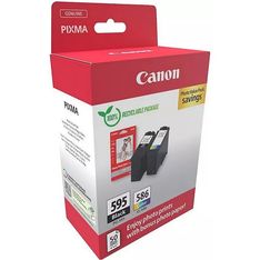 Canon PG-595/CL-586 - Pack de 2 - noir,cyan, magenta, jaune - cartouche d'encre originale