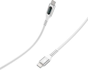 Bigben Connected - Câble USB-C vers USB-C - Tissé avec écran - 1.2m - Blanc