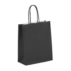 50 Sacs cadeau kraft - poignées torsadées - 18 cm x 8 cm x 24 cm - noir anthracite