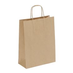 50 Sacs cadeau kraft - poignées torsadées - 22 cm x 10 cm x 31 cm - brun