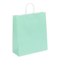 50 Sacs cadeau kraft - poignées torsadées - 35 cm x 13 cm x 40 cm - vert pastel