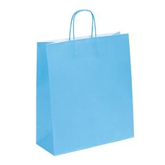 50 Sacs cadeau kraft - poignées torsadées - 35 cm x 13 cm x 40 cm - turquoise