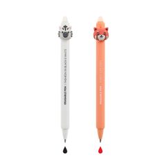 Blister de 2 stylos effaçables zebre - renard Soft Oops Back2fun