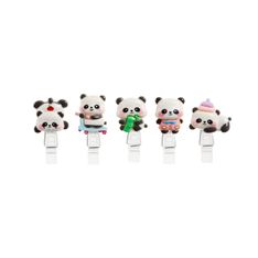 Blister de 5 mini pinces Panda Back2fun