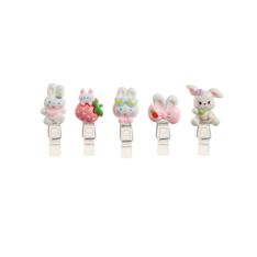 Blister de 5 mini pinces Lapin Back2fun
