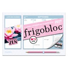 Mini Frigobloc Hebdomadaire Zen - Calendrier compact / sem 